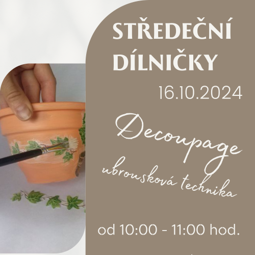 Středeční dílničky – decoupage 16.10.